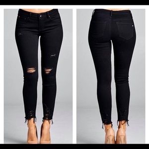 Black Distressed Jeans